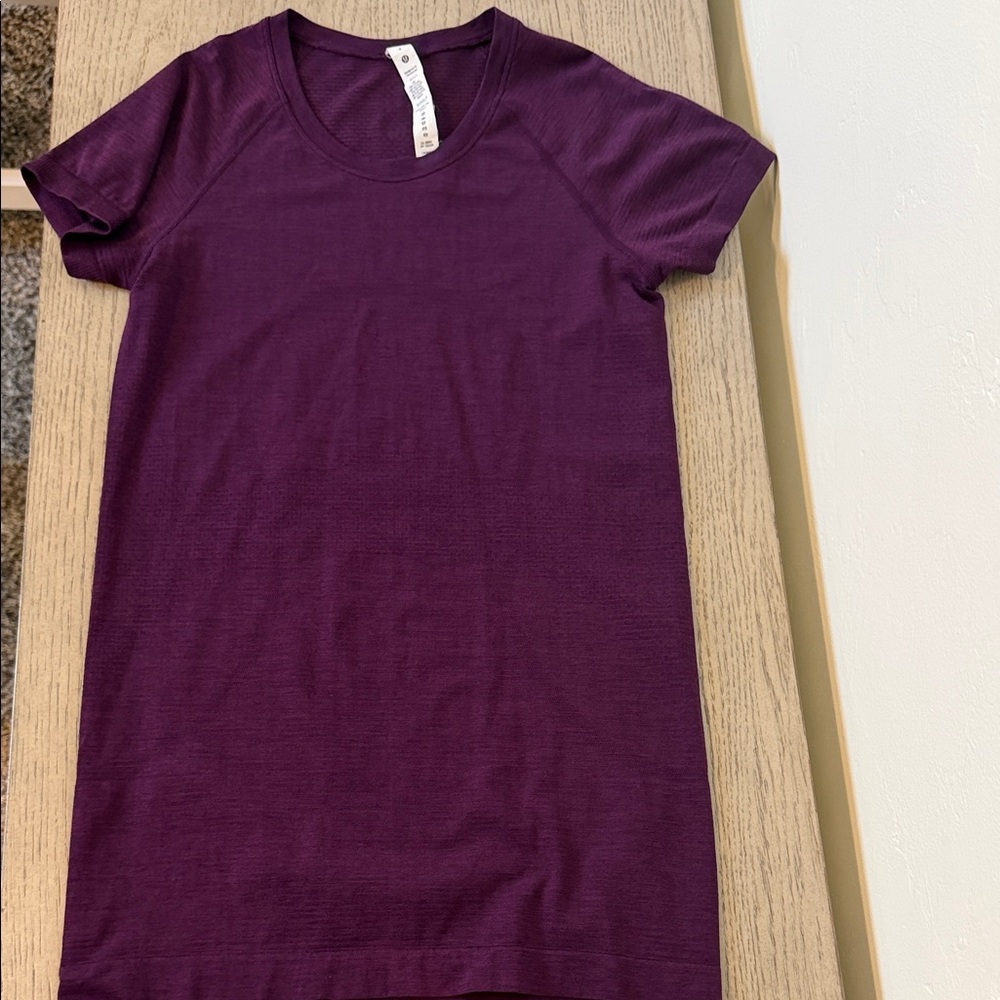 lululemon athletica Short Sleeve Scoop Neck Tee Dress - Deep Plum